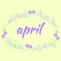 Diary, calendar month april vector